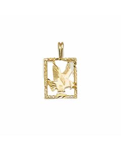 10K Yellow Gold Rectangular Eagle Pendant