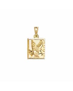 10K Yellow Gold Rectangular Eagle Pendant