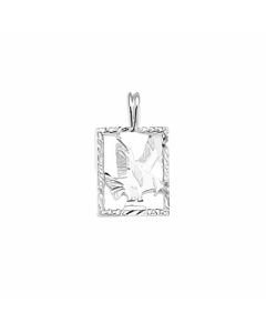 Silver Rectangular Eagle Pendant