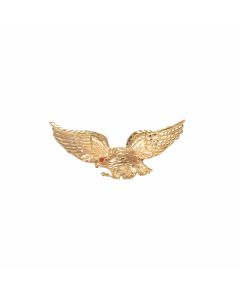 10K Yellow Gold Red Eye Eagle Pendant