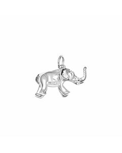 Silver 3D Elephant Charm