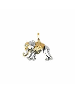 10K Two Tone Elephant Pendant