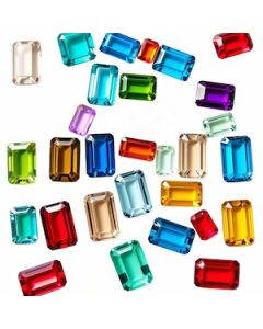 Emerald Cut Shape Foilback Stones