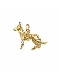 10K Yellow Gold 3D German Shepherd Dog Charm