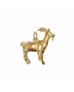 10K Yellow Gold 3D Billy Goat Pendant