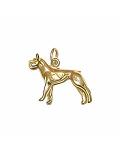 10K Yellow Gold 3D Great Dane Charm