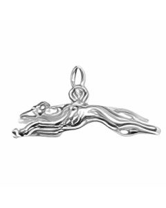 Silver 3D Greyhound Dog Charm