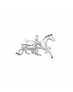 Silver 3D Horse & Colt Pendant