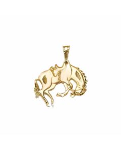 10K Yellow Gold Horse Bowing Head Pendant