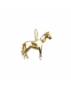 10K Yellow Gold 3D Horse Pendant