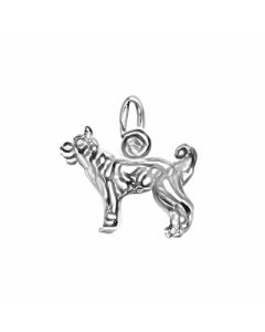 Silver 3D Husky Dog Charm