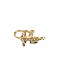 10K Yellow Gold 3D Iguana Pendant