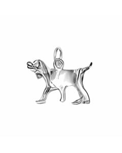 Silver 3D Irish Settler Dog Charm