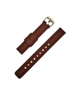 14mm Brown Plain Silicone Watch Band with Quick Release Pins