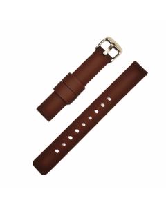 14mm Brown Plain Silicone Watch Band with Quick Release Pins