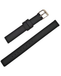 12mm Black Plain Silicone Watch Band with Quick Release Pins