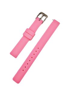 12mm Bright Pink Plain Silicone Watch Band with Quick Release Pins