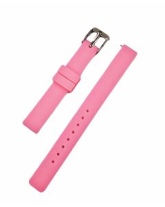 12mm Bright Pink Plain Silicone Watch Band with Quick Release Pins