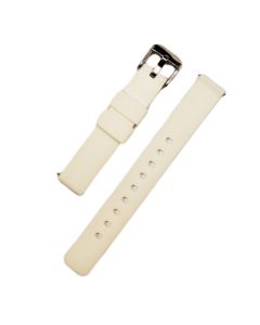 16mm White Plain Silicone Watch Band with Quick Release Pins