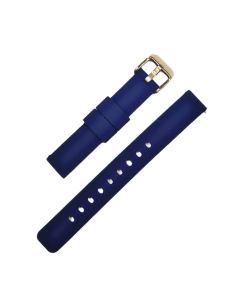 14mm Navy Blue Plain Silicone Watch Band with Quick Release Pins