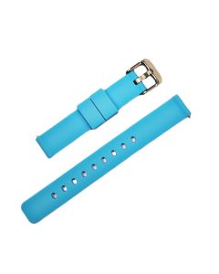 16mm Blue Plain Silicone Watch Band with Quick Release Pins