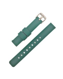 16mm Green Plain Silicone Watch Band with Quick Release Pins