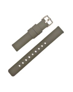 14mm Seaweed Green Plain Silicone Watch Band with Quick Release Pins