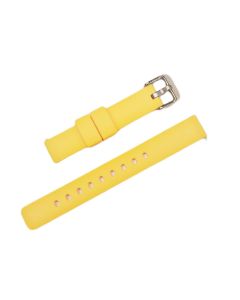 16mm Yellow Plain Silicone Watch Band with Quick Release Pins