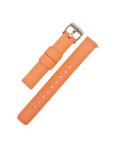 14mm Orange Plain Silicone Watch Band with Quick Release Pins