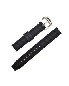 16mm Black Dotted Silicone Watch Band with Quick Release Pins