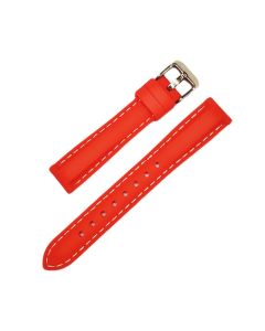 16mm Red and White Stitched Silicone Watch Band with Quick Release Pins