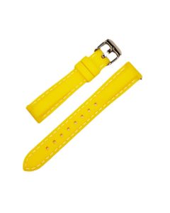 16mm Yellow and White Stitched Silicone Watch Band with Quick Release Pins