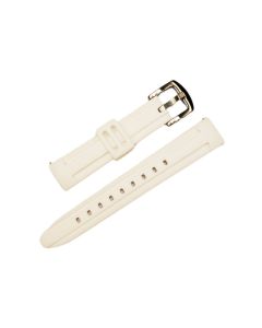 18mm White Center Raised Style Silicone Watch Band with Quick Release Pins