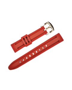 18mm Burgundy Center Raised Style Silicone Watch Band with Quick Release Pins