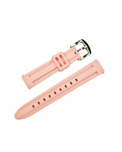 18mm Light Pink Center Raised Style Silicone Watch Band with Quick Release Pins