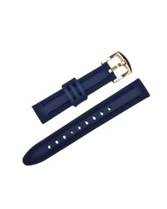 18mm Navy Blue Center Raised Style Silicone Watch Band with Quick Release Pins
