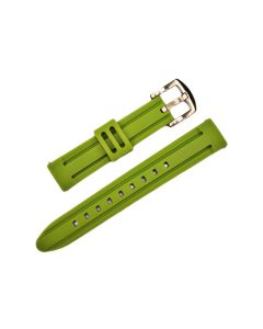 18mm Green Center Raised Style Silicone Watch Band with Quick Release Pins
