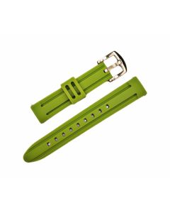 18mm Green Center Raised Style Silicone Watch Band with Quick Release Pins