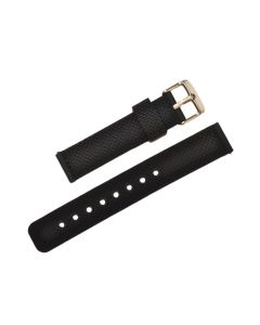 18mm Black Chain Pattern Silicone Watch Band with Quick Release Pins