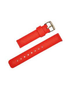 18mm Red Chain Pattern Silicone Watch Band with Quick Release Pins