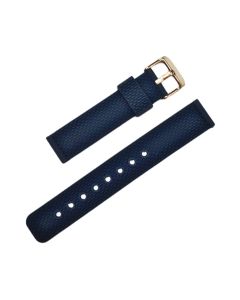 18mm Navy Blue Chain Pattern Silicone Watch Band with Quick Release Pins