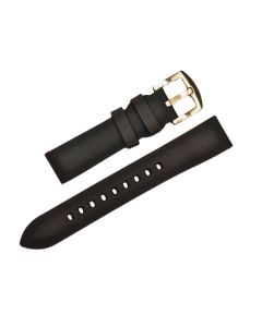 19mm Black Soft Heavy Duty Plain Silicone Watch Band with Quick Release Pins
