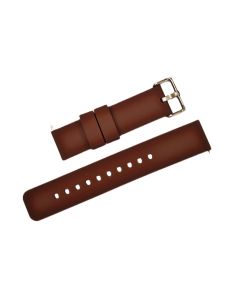22mm Brown Plain Silicone Watch Band with Quick Release Pins
