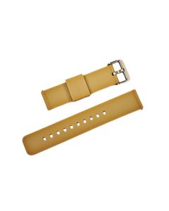 20mm Light Brown Plain Silicone Watch Band with Quick Release Pins
