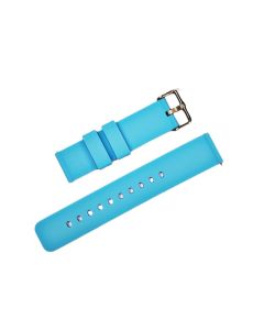 20mm Blue Plain Silicone Watch Band with Quick Release Pins