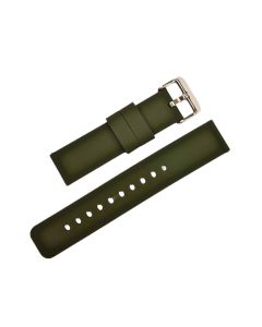 22mm Seaweed Green Plain Silicone Watch Band with Quick Release Pins