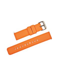 22mm Orange Plain Silicone Watch Band with Quick Release Pins