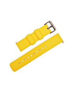 20mm Yellow Plain Silicone Watch Band with Quick Release Pins