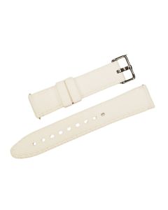 24mm White Diamond Pattern Stitched Silicone Watch Band with Quick Release Pins