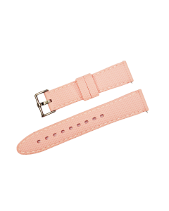 20mm Light Pink Diamond Pattern Stitched Silicone Watch Band with Quick Release Pins